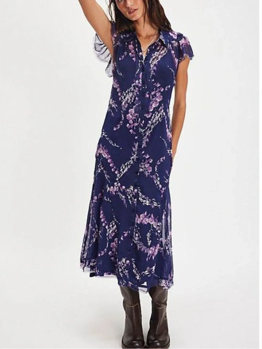 NWOT Free People Cannaday Maxi Dress in Blue